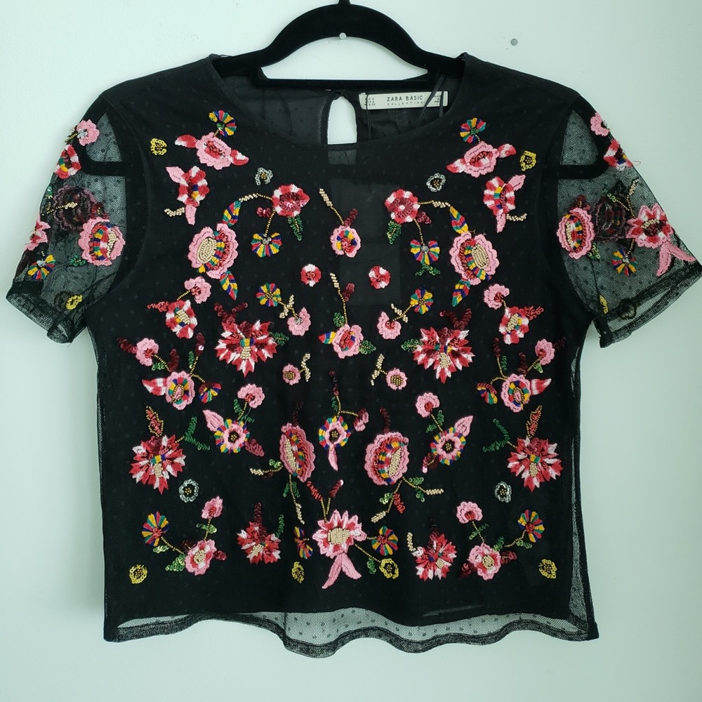 Cute Zara Embroidered Crop Top